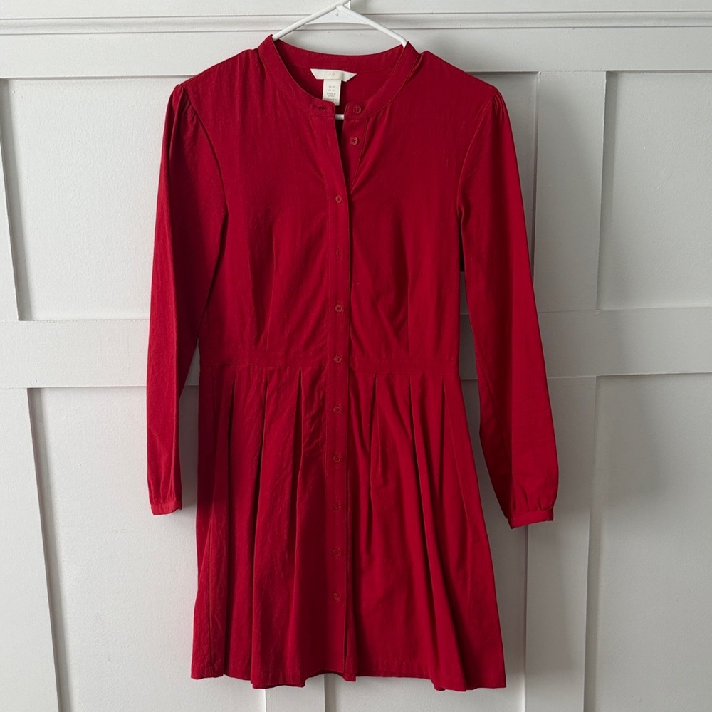 EUC H&M Red Button-Up Dress - size 2